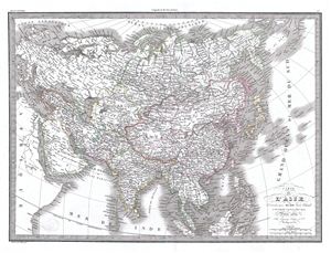 1832 Lapie Map of Asia