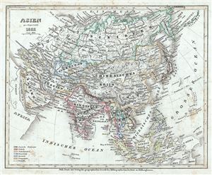 1852 Meyer Map of Asia