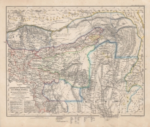 1840 Ritter Map of Bhutan, N. Burma, N. Bangladesh, Assam, Arunachal Pradesh