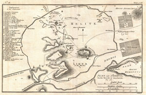 1784 Bocage Map of Athens, Greece