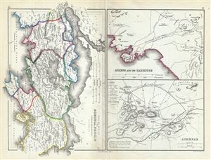 1867 Hughes Map of Athens and Part of Attica (Boeotia, Phocis) in Ancient Greece
