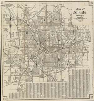 1924 Lester Book and Stationary Company City Map or Plan of Atlanta, Georgia