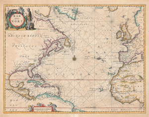 1650 / 1659 Jan Jansson Map of the Atlantic Ocean