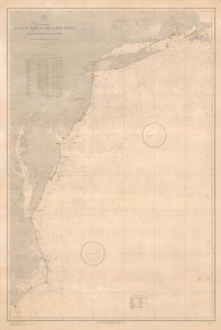 1890 U. S. Hydrographic Office Chart of the U.S. Atlantic Coast