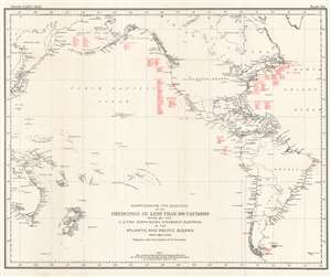 1900 U.S. Fish Commission Map of Atlantic and Pacific Ocean Dredgings