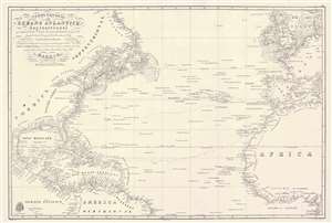 1837 Direccion Hidrografia Nautical Chart / Map of the Atlantic Ocean