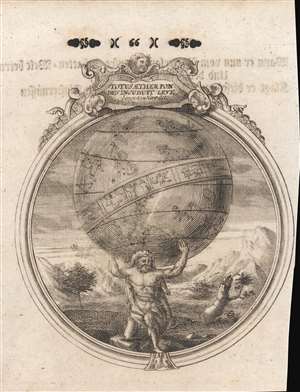 1749 Oppelt Engraving of Atlas Holding up the Heavens