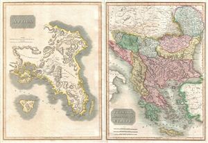 1814 Thomson Map of Greece and Attica