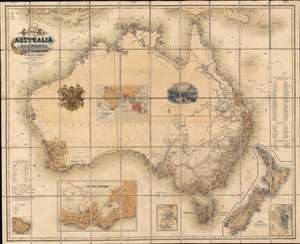 1857 Ravenstein Map of Australia during the Gold Rush Era