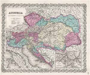 1857 Colton Map of Austria, Hungary and the Czech Republic