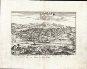 1687 Haffner / Johannes Vingboons View of Ayutthaya, Siam