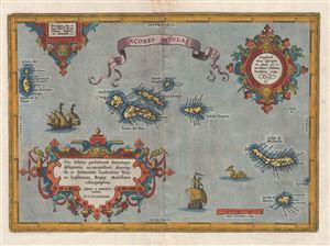 1603 Ortelius Map of the Azores