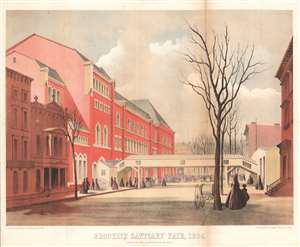1864 Brown Chromolithograph View of the Brooklyn Academy of Music, Brooklyn