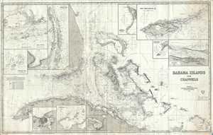 1872 Imray Map or Blueback Nautical Chart of the Bahamas and Florida