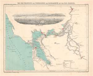 1854 Lange Map of San Francisco Bay, California
