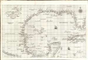 1647 Dudley Map of the Gulf of Mexico and Florida - 1st chart of those waters