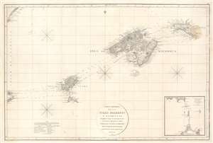 1812 Direccion Hydrografica Map of the Balaeric Islands: Mallorca, Menorca, Ibiza