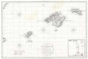 1812 Direccion Hydrografica Map of the Balaeric Islands: Mallorca, Menorca, Ibiza