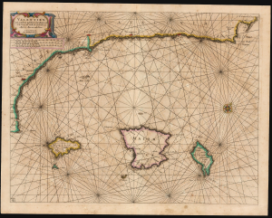 1669 Hendrick Doncker Chart of Majorca, Minorca and Ibiza