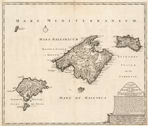 1720 Ottens Map of Mallorca, Menorca and Ibiza
