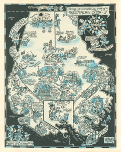 1935 Yardley Pictorial Map of Baltimore County, Maryland, Likely Proof Print