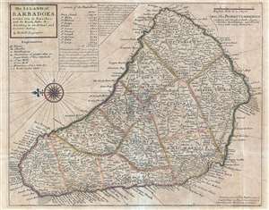 1736 Herman Moll Map of Barbados