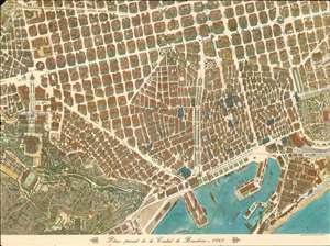 1963 Loeches and Navarro Pictorial Map of Barcelona, Spain