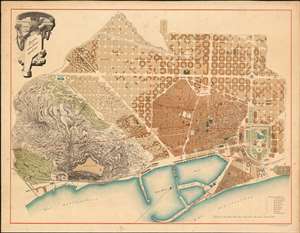 1891 Map of Barcelona, in Preparation for the Redesign of the Ciutat Vella