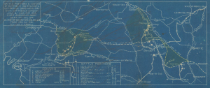 1919 Argall WWI Cyanotype Map of Battery C, 148th Regiment in France