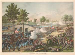 1888 Kurz and Allison View of the Civil War Battle of Antietam, Maryland