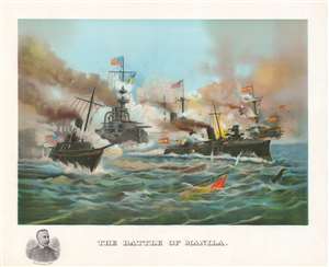 1898 Muller, Luchsinger View of the Battle of Manila, Philippines