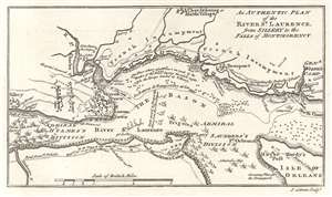 1759 Gibson Map of  Battle of Quebec, Canada during the French and Indian War