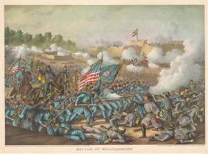 1893 Kurz and Allison View of the Civil War Battle of Williamsburg, Virginia