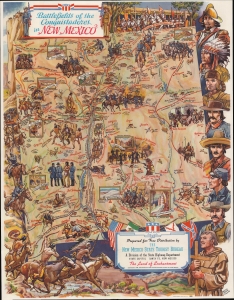 1946 Stedman Pictorial Historical Map of New Mexico