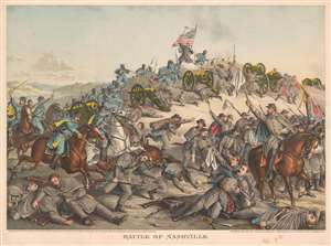 1891 Kurz and Allison View of the Civil War Battle of Nashville, Tennessee