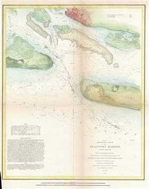 1851 U. S. Coast Survey Chart or Map of Beaufort Harbor, North Carolina