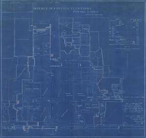 1909 Ferguson Cyanotype Map of the Legation Quarter, Beijing (Boxer Rebellion)
