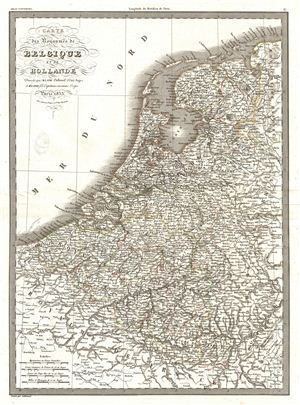 1833 Lapie Map of the Kingdom of Belgium and Holland