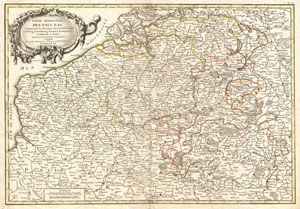1771 Janvier Map of Belgium and Luxembourg