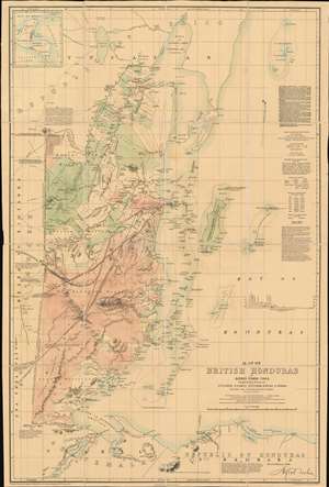 1888 Usher Map of Belize or British Honduras