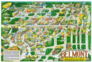 1986 Ranlee Pictorial Map of Belmont, the 'Little Italy' of the Bronx, New York City