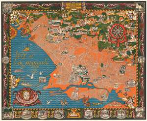 1930 Baltekal-Goodman Pictorial Map of Berkeley and Oakland, California