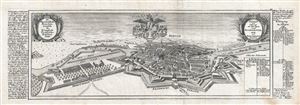 1717 Bodenehr Map and View of Berlin, Germany
