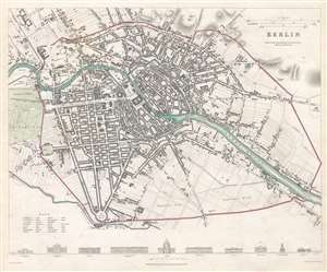 1833 S.D.U.K. City Map or Plan of Berlin