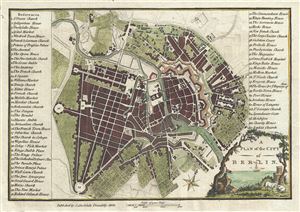1800 Stockdale Map or Plan of the City of Berlin, Germany