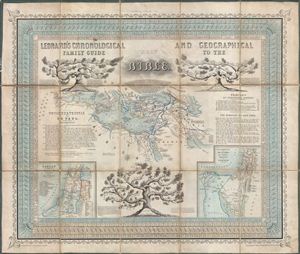 1850 Leonard Chronology and Map of the Holy Land and Bible Lands