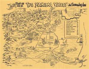 1948 Pranger Bird's-Eye View of the Yakima Valley, Washington