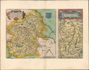 1595 Ortelius Map of Bourges, France and Environs