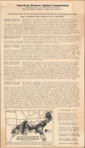 1940 American Women Against Communism Broadside Map of the American South