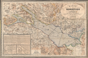 1860 Schedler Pocket Map of Lake Constance (Bodensee)